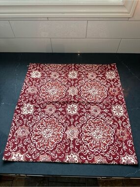Pottery Barn Red and Cream Medallion Print Pillow Cover